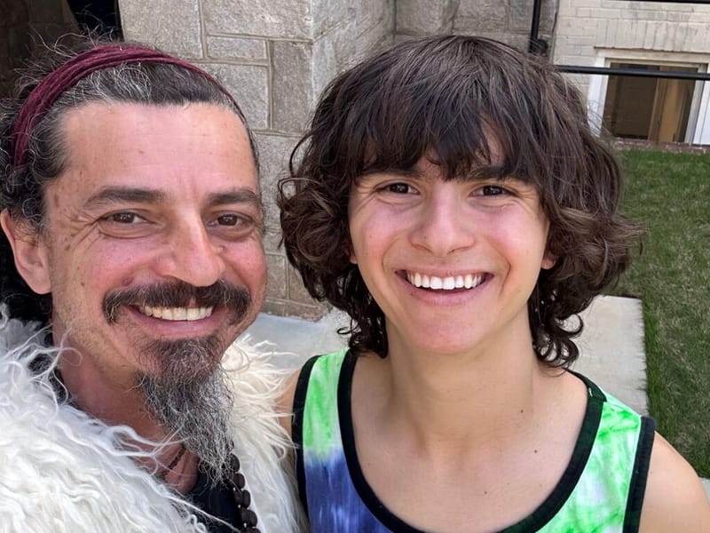 Ben Hoffman and his son smiling together in a selfie